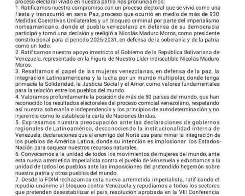 Women from all continents support Nicolás Maduro's leadership