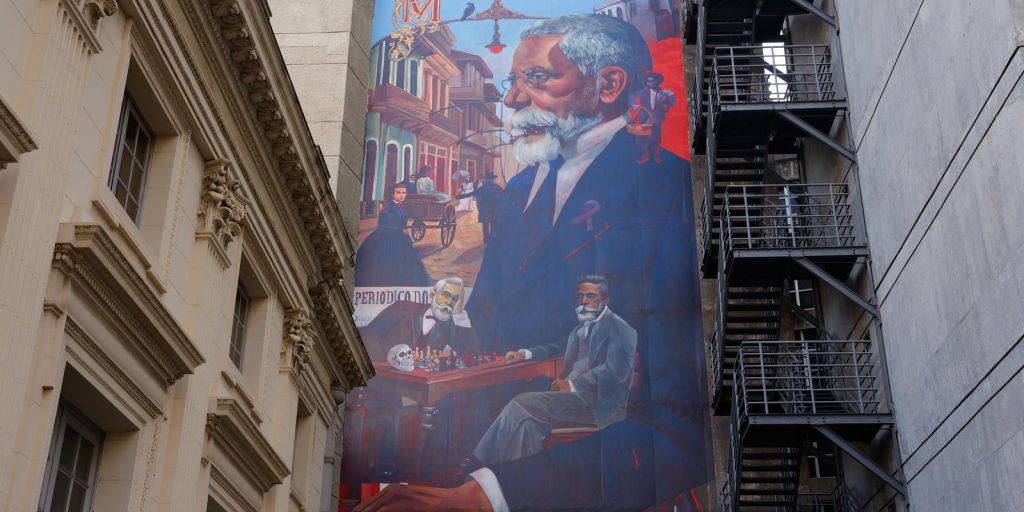 Brazilian Academy of Letters has a mural by Machado de Assis