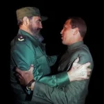 Primer encuentro de Fidel Castro y Hugo Chávez en La Habana, en 1994