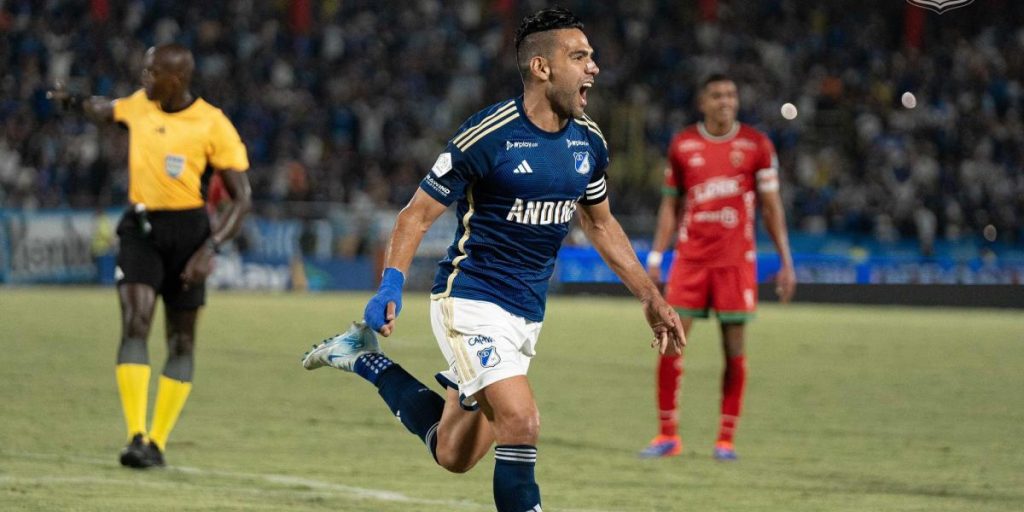 Falcao scores his first goal with Millonarios