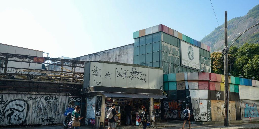 Fire hits the outside of Canecão, in Rio de Janeiro