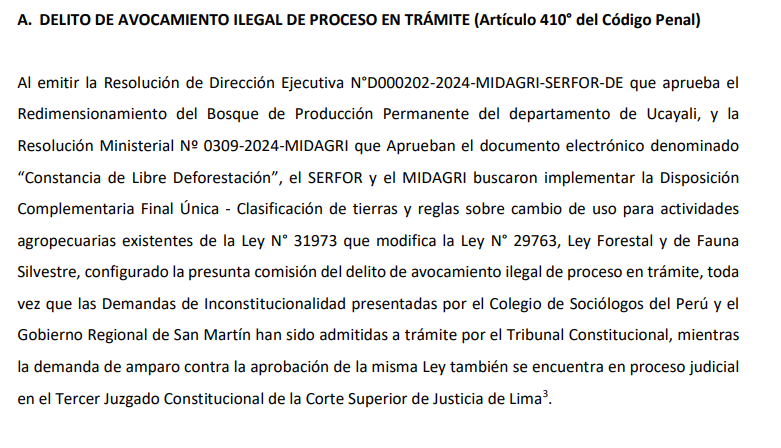 Gustavo Adrianzén and two ministers denounced for promoting the Antiforestry Law in the midst of the forest fire crisis