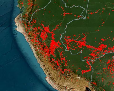 NASA Peru forest fires map