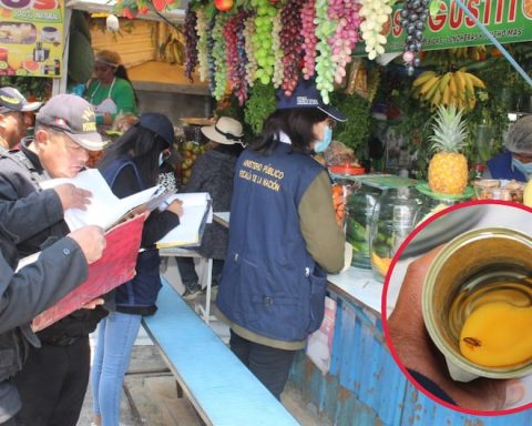 Huancayo: During an operation in juice bars, they found a cockroach submerged in a tin can