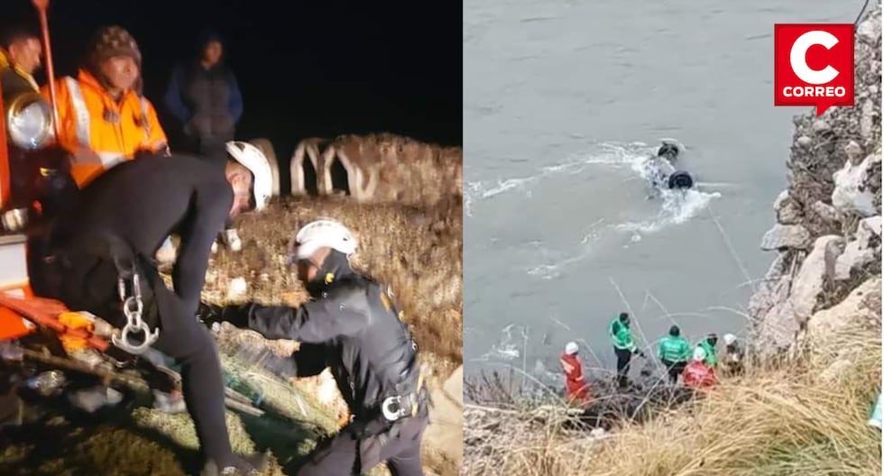 La Oroya: Bodies of a vehicle that fell into the Mantaro River are recovered