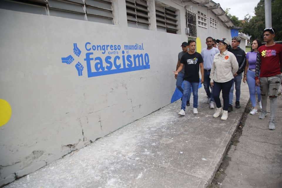 Murals against fascism were painted in Aragua