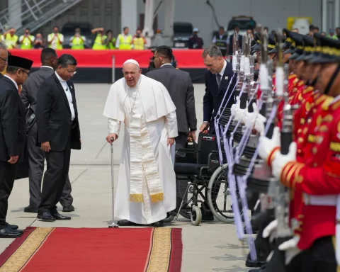 Pope Francis arrives in Papua New Guinea, his first time in Oceania