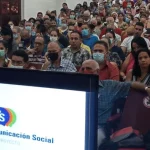 Voceros del régimen cubano debaten el anteproyecto de Ley de Comunicaicón Social en la Escuela del Partido de Villa Clara, en noviembre de 2022