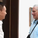 Hua Xin, nuevo embajador de China en Cuba, y Miguel Díaz-Canel