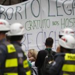 Women perform at Masp on the Day of Fight for the Legalization of Abortion