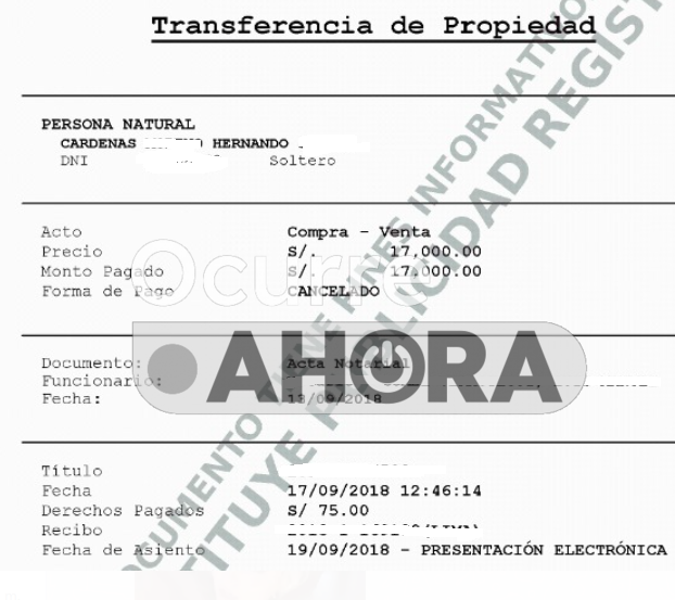 Andrés Hurtado would have bought cars for more than 20 thousand dollars, but he resold them for S/500 through his company