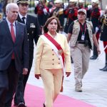 Dina Boluarte durante la juramentación como presidenta