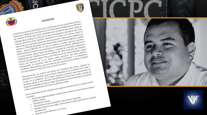 CICPC dismantles fake: Edwin Santos' death was the result of a traffic accident