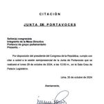 Congress: Eduardo Salhuana calls the Board of Spokespersons for this Monday, October 28