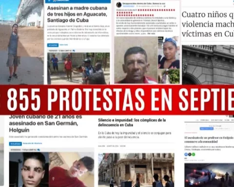 Collage de reportes de crímenes y protestas en septiembre de 2024 en Cuba