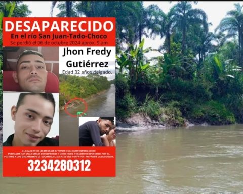 Disappearance of Jhon Fredy Gutiérrez in the San Juan River generates anguish in Tadó, Chocó