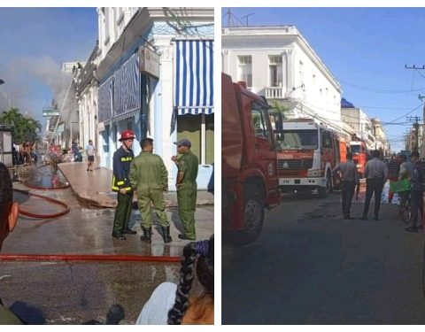 Bomberos sofocan el incendio en el bulevar cienfueguero