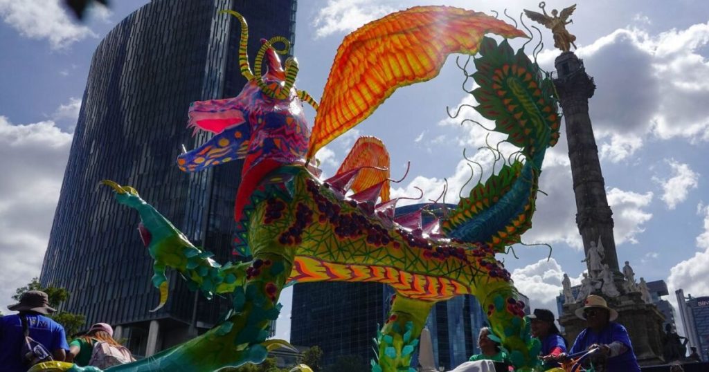 Monumental alebrijes parade through the streets of CDMX