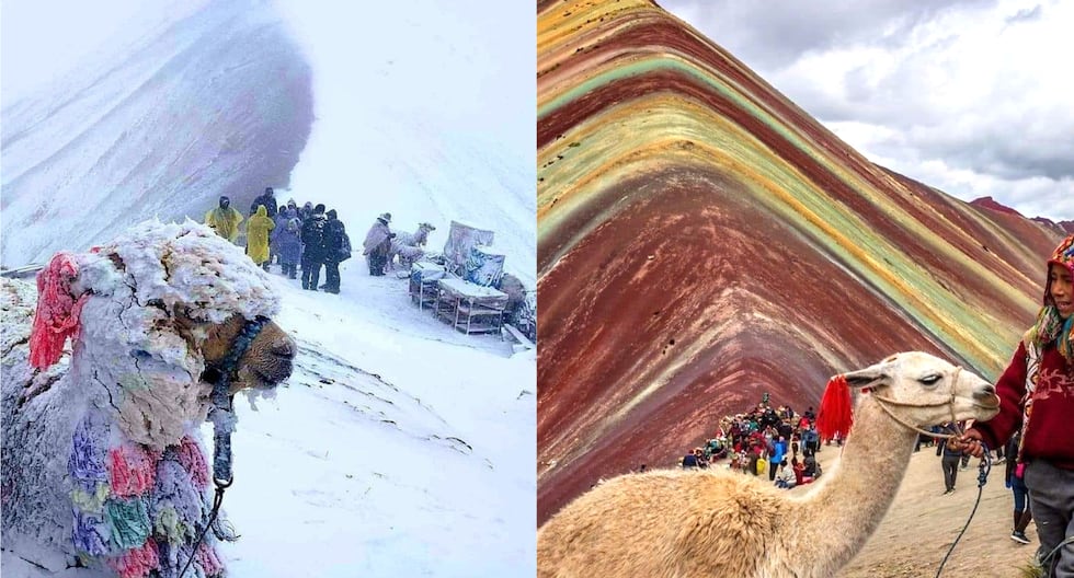 My savings! The Mountain of 7 Colors looks completely covered in snow (PHOTOS)