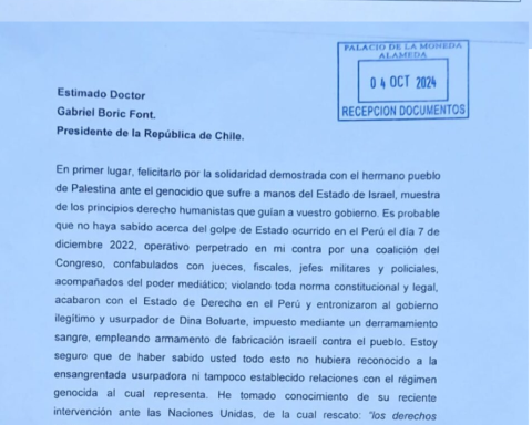 Pedro Castillo sends a letter to Gabriel Boric from prison: "If I knew everything I would not have recognized the usurper"