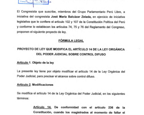 Perú Libre intends to submit judges' decisions: they propose that laws first go through the Constitutional Court