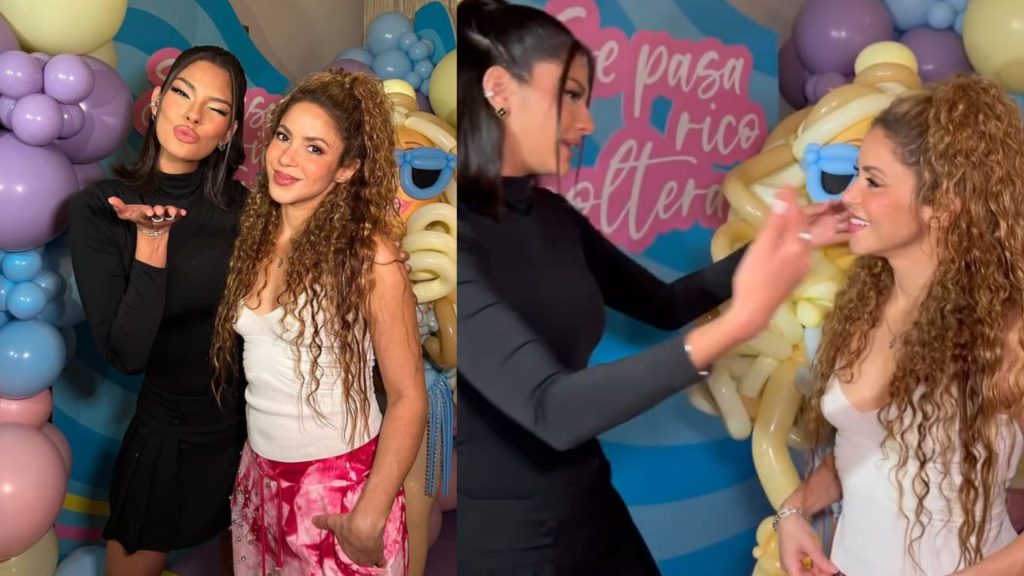 Sheynnis Palacios and Shakira celebrate with other celebrities the new musical single "Soltera"