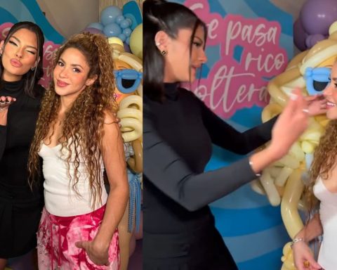 Sheynnis Palacios and Shakira celebrate with other celebrities the new musical single "Soltera"