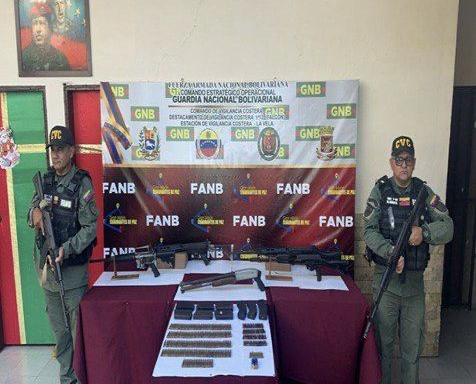 The GNB recovered five rifles and 238 cartridges