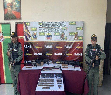 The GNB recovered five rifles and 238 cartridges