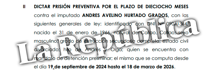 The Judiciary orders 18 months of preventive detention against Andrés Hurtado 'Chibolín'