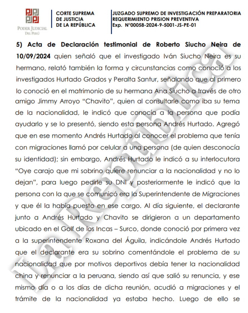 "Hey, damn, my nephew wants to renounce his nationality and they won't let him": Andrés Hurtado's claim to the former head of Immigration