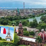 Barrancabermeja y bandera francesa.