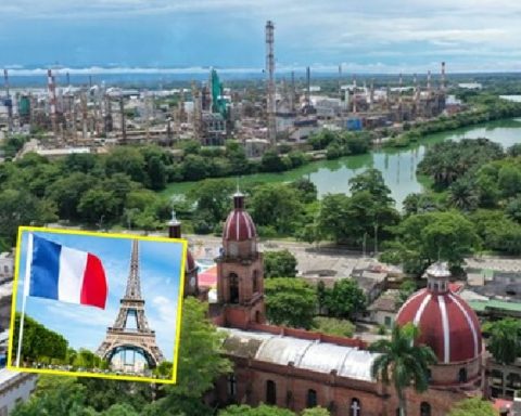 Barrancabermeja y bandera francesa.