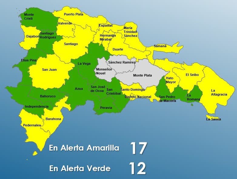 COE eleva a 29 las provincias en alerta por lluvias