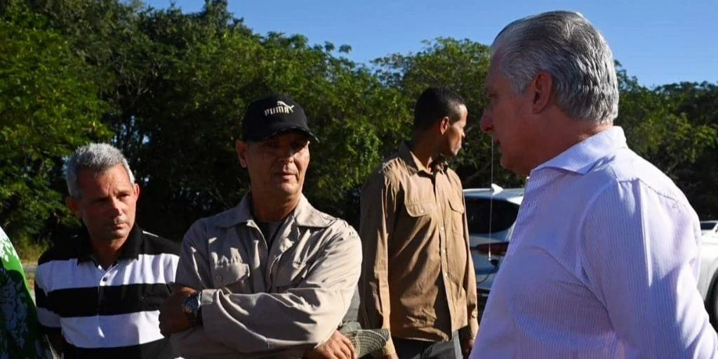 Miguel Díaz-Canel durante su visita a Lajas, Cienfuegos, este miércoles