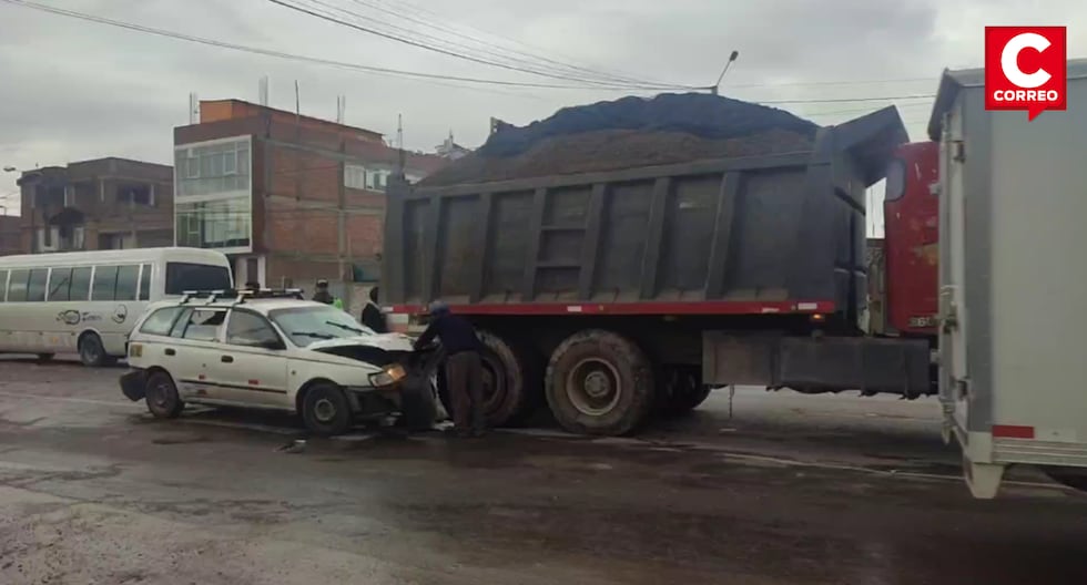 Driver in an apparent drunken state causes a triple crash and leaves two injured in Huancayo