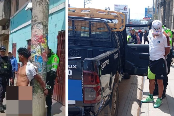 Huancayo: A man who stole a Smartwatch is stripped naked and tied to a post