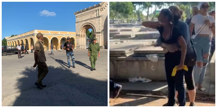 Militares en el sepelio / madre del joven fallecido