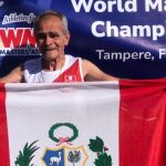 Jaime León Pallete, an 82-year-old Peruvian athlete who runs with his wife's ashes in an international race