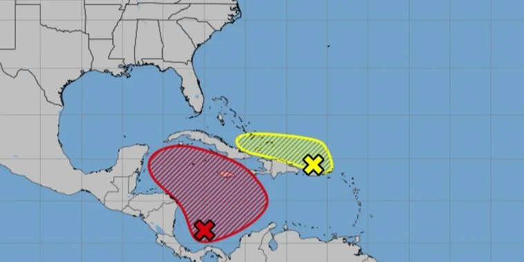 Meteorólogos alertan de la potencial formación de dos depresiones tropicales en el mar Caribe