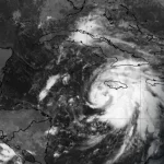 Imagen de satélite de la tormenta tropical Rafael