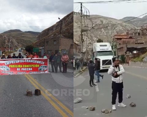 National strike: Pickets of transporters close the Central Highway in La Oroya