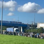 Protesta en la avenida Independencia, en Boyeros, este martes