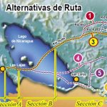 Alternativas de la ruta canalera. En ninguna se contemplaba la que ahora promueve la dictadura.