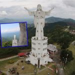 The monument to Cristo Rey in Colombia, where you can climb inside to the top: it is higher than the one in Cali