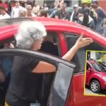 Mujer de la tercera edad, involucrada en accidente de tránsito.