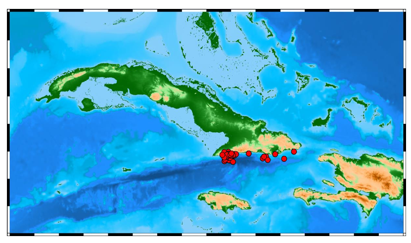 Mapa sísmico de Cuba