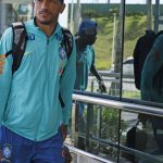 The team arrives in Salvador for a game against Uruguay