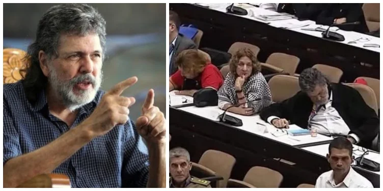 Abel Prieto, aparentemente dormido durante una de las más recientes sesiones de la Asamblea Nacional del Poder Popular