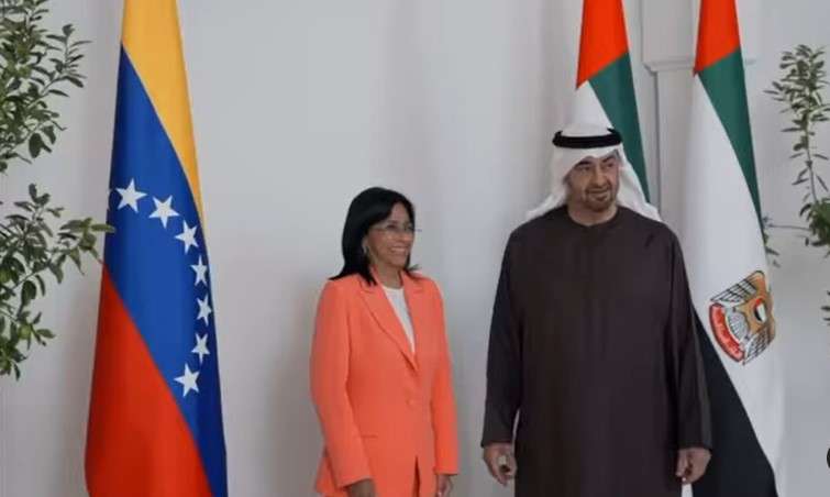 Delcy Rodríguez held a meeting with the president of the United Arab Emirates